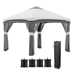 Outsunny 10' x 10' Pop Up Canopy Tent with Netting, Instant Tents for Parties, Height Adjustable, Gray