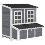 PawHut Wooden Chicken Coop with Nesting Box, Pull-Out Tray, Waterproof Roof, 39" Chicken House for 2-4 Chickens, Rabbits
