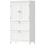 HOMCOM Bathroom Storage Cabinet, Narrow Bathroom Cabinet with  2 Drawers, Adjustable Shelf for Living Room, Entryway, White