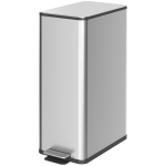 HOMCOM 5.3 gal/20 L Stainless Steel Kitchen Garbage Can with Soft-close Lid, Foot Pedal, Fingerprint-Proof, Silver