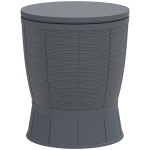 Outsunny 11 Gallon Patio Cooler Side Table, Outdoor Cooler Bar Table with Height Adjustable Top, Drainage Plug, Grey