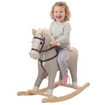 Qaba Rocking Horse, Back and Forth Rocking, Ride on Horse Toy with Sound Effects, for 12-36 Months Toddlers, Gray