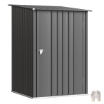 Outsunny Small Metal Garden Shed, 3.3' x 3.4', Galvanized Steel, Lockable Tool Shed for Patio, Backyard, Lawn, Dark Gray