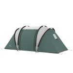 Outsunny 4 Person Camping Tent with 2 Bedrooms and Living Area, 3000mm Waterproof Family Tent for Fishing Hiking, Army Green