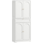 HOMCOM 72.4" Tall Kitchen Pantry Cabinet, Modern Freestanding Storage Cabinet with Shaker Doors and Adjustable Shelves, White