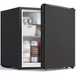 HOMCOM 1.62 Cu Ft Single Door Mini Fridge, Compact Refrigerator with Freezer, Adjustable Thermostat, Black