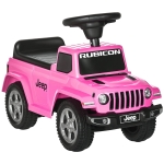 Aosom Kids Ride on Push Car, with Engine Sounds & Under-Seat Storage, Foot-to-Floor Ride on Sliding Car with Horn, Pink