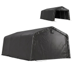 Outsunny 12' x 20' Portable Garage, Heavy Duty Carport Canopy with Ventilation Windows and Large Roll-up Door, Black