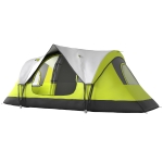 Outsunny Camping Tent for 6 Man with 2000mm Waterproof Rainfly and Carry Bag for Fishing Hiking Festival, Green