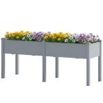 Outsunny Wooden Raised Garden Bed with Legs, 72" x 23" x 30" Elevated Outdoor Planter Box with 6 Drainage Holes