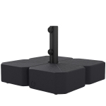 Outsunny Patio Umbrella Base with Wheels Outdoor Umbrella Stand Holder for 1.5"/1.9" Poles Black
