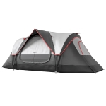Outsunny Camping Tent for 6 Man with 2000mm Waterproof Rainfly and Carry Bag for Fishing Hiking Festival, Dark Grey