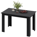 HOMCOM 47" Kitchen Table for 4-6 People, Dining Table with Wood Effect for Dining Room, Black