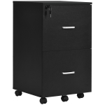 Vinsetto 2 Drawer File Cabinet with Lock, Small Rolling Filing Cabinet for A4, Letter-Size Documents, Printer Stand for Home Office, 17" x 17.75" x 28.25", Black