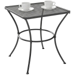 Outsunny Square Outdoor Side Table, Metal Outdoor Patio Table, Garden Coffee Side Bistro Tables with Mesh Grid Top for Balcony, Porch, Backyard, 17.7" x 17.7" x 19.7", Black