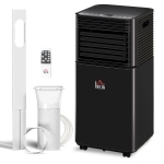 HOMCOM 10000 BTU Portable Air Conditioner with Fan & Dehumidifier Mode, Quiet AC Unit with Remote Control, 24-Hour Timer, Black