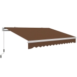 Outsunny 13' x 8' Retractable Awning, Patio Awnings, Sunshade Shelter w/ Manual Crank Handle