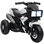 Aosom Kids Electric Pedal Motorcycle Ride-On Toy 6V Battery Powered w/ Music Horn Headlights Motorbike for 37–60 M White