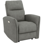 HOMCOM Power Recliner Chair, Dyed Fabric (Like Leathaire) Upholstered Recliner Chair with USB Ports, Footrest, Grey