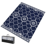 Outsunny Reversible Outdoor Rug Carpet with LED Lights, 10' x 8' PP Straw Rug with Carry Bag and Ground Stakes