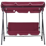 Outsunny Outdoor Patio Swing Chair with Adjustable Tilt Canopy and Removable Cushion, Red