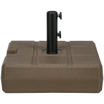 Outsunny Umbrella Stand for 1.5", or 1.9" Umbrella Poles, Fillable Umbrella Base, Brown