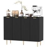 HOMCOM Modern Kitchen Storage Cabinet, Sideboard Buffet Cabinet with Adjustable Shelves for Hallway, Black