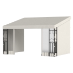 Outsunny 10' x 13' Wall Pergola, Outdoor Gazebo with 2 Curtains and 2 Nettings, UV Resistant, for Patio, Deck,  Beige