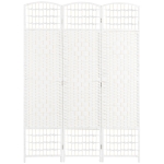 HOMCOM 3 Panel Folding Room Divider Portable Privacy Screen Wave Fiber Room Partition for Home Office White