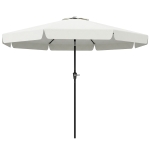 Outsunny 8.5 ft Outdoor Market Table Umbrella, Round Patio Umbrella with Tilt and Crank for Garden, Backyard, Deck, Cream White
