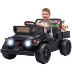 Qaba Licensed Toyota Pickup Ride on Truck, 24V Kids Electric Car with Dual Motors, Up to 3.7MPH for Kids 3-8 Years Black
