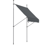 Outsunny 6.5' x 4' Manual Retractable Awning, Non-Screw Freestanding Patio Awning, UV Resistant, for Window or Door, Dark Grey