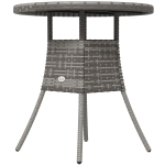 Outsunny 27.5" Outdoor Wicker Dining Table, PE Rattan Patio Furniture with Wood-plastic Composite Top, Grey