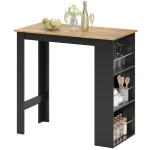 HOMCOM Modern Bar Table, Counter Height Dining Table with 3 Storage Shelves for Kitchen, Dining Room, Living Room, Walnut