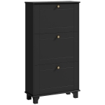 HOMCOM Narrow Shoe Storage with 3 Flip Drawers and Adjustable Shelves, Shoe Cabinet Organizer for 12 Pairs of Shoes, Black
