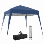 Outsunny 8' x 8' Pop Up Canopy, Outdoor Folding Tent, Portable Party Tent with Carrying Bag for Camping, Party, Picnic, Blue