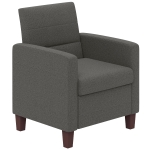 HOMCOM Fabric Accent Chair, Modern Armchair with Seat Cushion and Non-Slip Pads for Living Room, Bedroom, Dark Grey