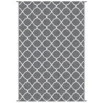 Outsunny Waterproof  Outdoor Rug, 6' x 9' RV Rug Reversible Mat for Backyard, Deck, Picnic, Beach, Camping, Grey & White Net