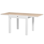 Outsunny Extendable Patio Dining Table, Aluminum Frame Outdoor Patio Table with Faux Wood Top for Garden Backyard, Natural Wood