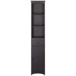 HOMCOM Tall Bathroom Cabinet Storage Organizer, Linen Tower with Shelves and Drawer