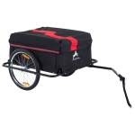 Aosom Bicycle Trailer Bike Cargo Trailer Garden Utility Cart Tool Carrier  with Removable Cover, Red