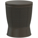 Outsunny 11 Gallon Patio Cooler Side Table, Outdoor Cooler Bar Table with Height Adjustable Top, Drainage Plug, Brown