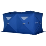 Outsunny 5-8 Person Pop-up Ice Fishing Shelter, Portable Ice Fishing Tent, Blue