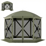 Outsunny 10 x 11 ft Pop Up Gazebo Screen Tent, Portable Instant Camping Canopy Screen House with Nettings, Carry Bag, Dark Green