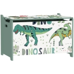 Qaba Kids Storage Chest with Lid, Toy Box with Safety Hinges and Groove Handles for Kids, Bedroom, Playroom, Nursery, Green