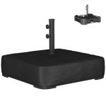Outsunny Garden Parasol Base 176 lbs Sand Filled Heavy Duty Stand for Cantilever Umbrellas and 1.9" Poles Black