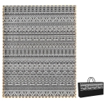 Outsunny Outdoor Rug Carpet with USB Lights Reversible Patio Rug with Carry Bag for Camping 10' x 8'