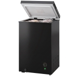 HOMCOM Mini Freezer, 3.5 Cu.Ft Chest Freezer with 7-Setting Adjustable Thermostat, Wire Basket, Quiet Operation, Black