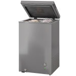 HOMCOM Mini Freezer, 3.5 Cu.Ft Chest Freezer with 7-Setting Adjustable Thermostat, Wire Basket, Quiet Operation, Grey
