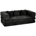 HOMCOM 81" Boneless Couch, 5-in-1 Convertible Sofa Bed with 29.5" Deep Seat, High-Density Foam, No Assembly, Black